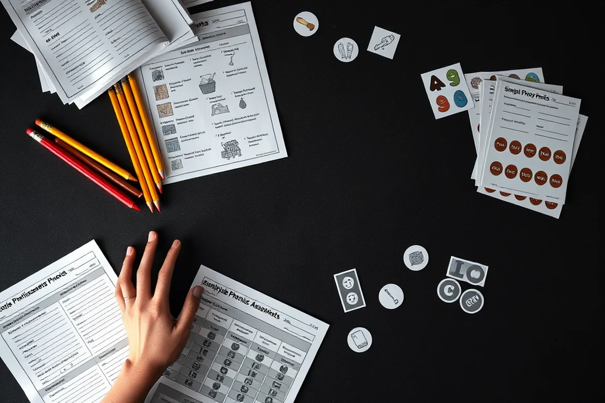 simple phonics activities progress assessment — Simple Phonics Activities Progress Assessment (the finished result)